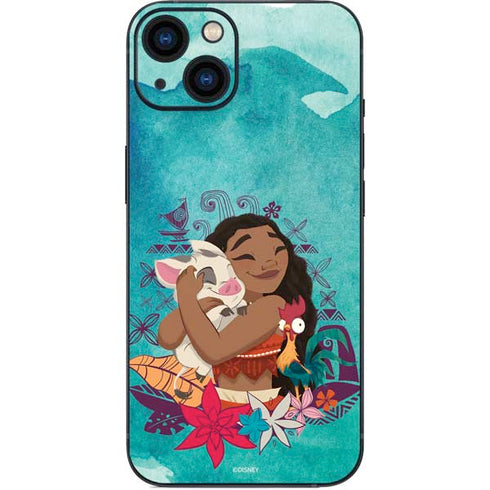 Disney Princess Moana with Pua and Heihei iPhone 14 Plus Skin